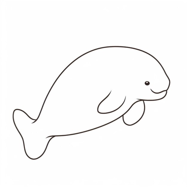 rysunek małego wieloryba pływającego w oceanie generatywny ai