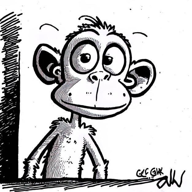 rysunek małpy ze słowem " ona jest małpą "
