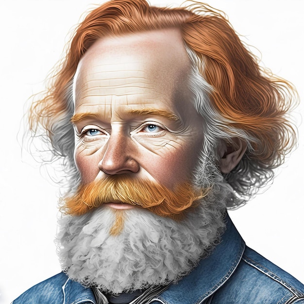Zdjęcie rysunek mężczyzny z brodą i wąsami