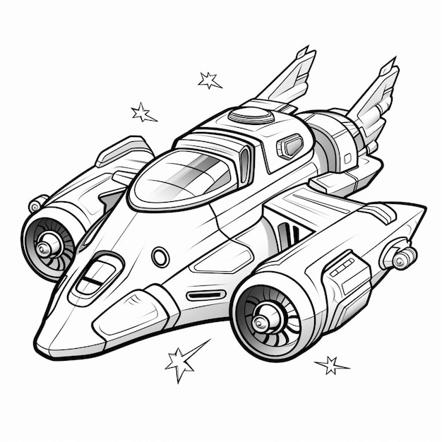 Zdjęcie rysunek myśliwca z gwiezdnych wojen z gwiazdą w tle