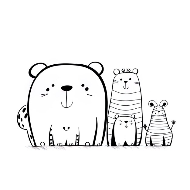 rysunek niedźwiedzia i dwóch innych niedźwiedzi