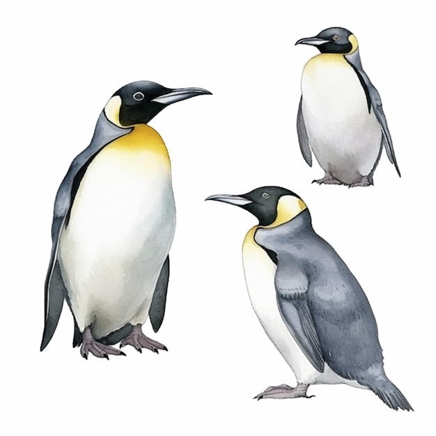Rysunek pingwina ze słowem pingwin.