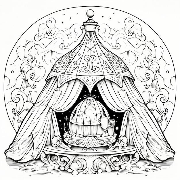 rysunek piramidy z wizerunkiem korony i korony.