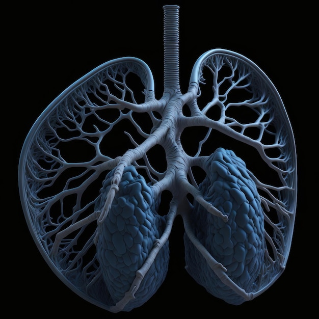 Rysunek płuca z napisem "płuca"