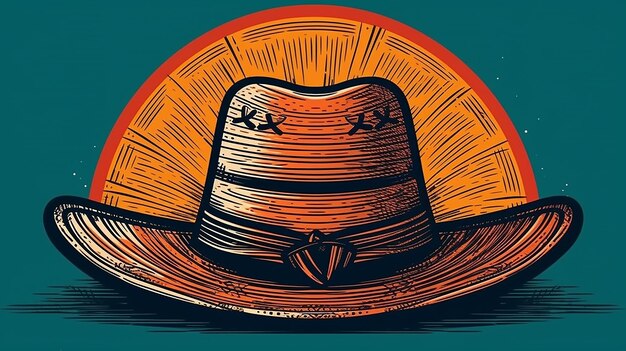 Rysunek przedstawiający kowbojski kapelusz z napisem „strach na wróble”.