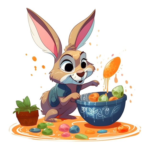Rysunek przedstawiający króliczka z obrazem króliczka