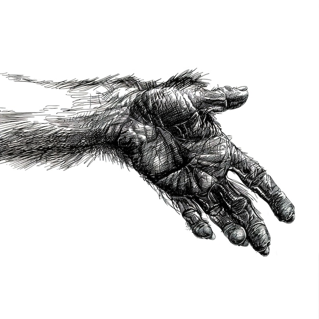 Zdjęcie rysunek ręki, który mówi ręka
