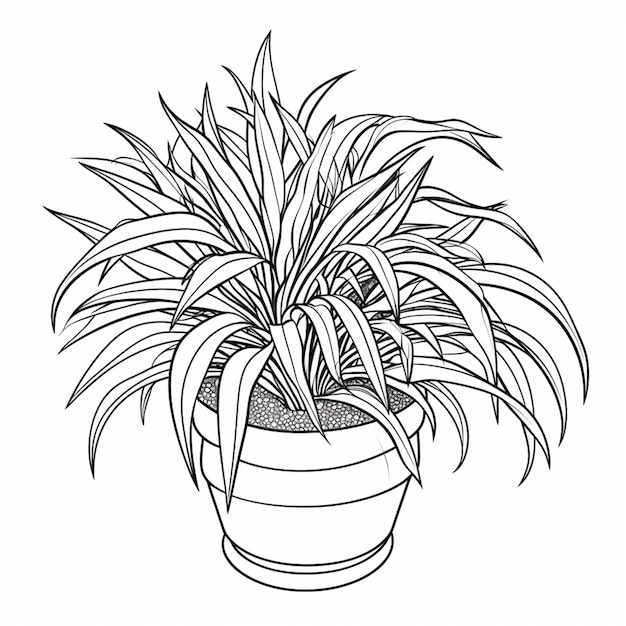 rysunek rośliny w garnku z rośliną w nim generatywny ai