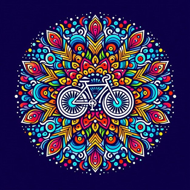 Zdjęcie rysunek roweru z rowerem na nim