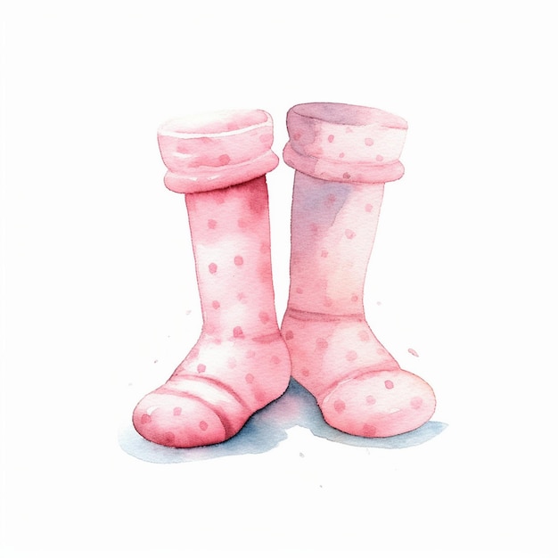 rysunek różowych butów z kropkami i różowymi butami.