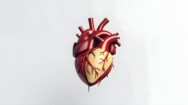 Rysunek serca z czerwonymi żyłkami