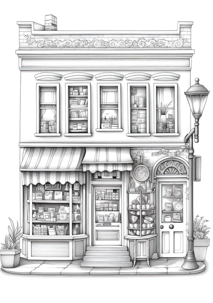 rysunek sklepu o nazwie księgarnia.