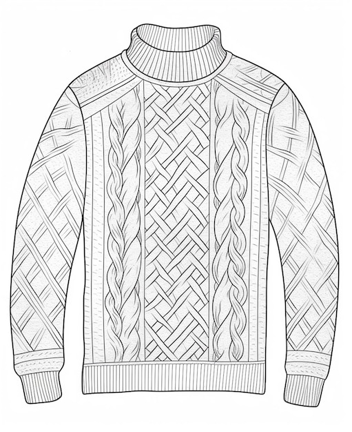 Zdjęcie rysunek sweteru z wzorem na przodu generatywny ai