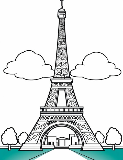 rysunek wieży Eiffla w Paryżu generative ai