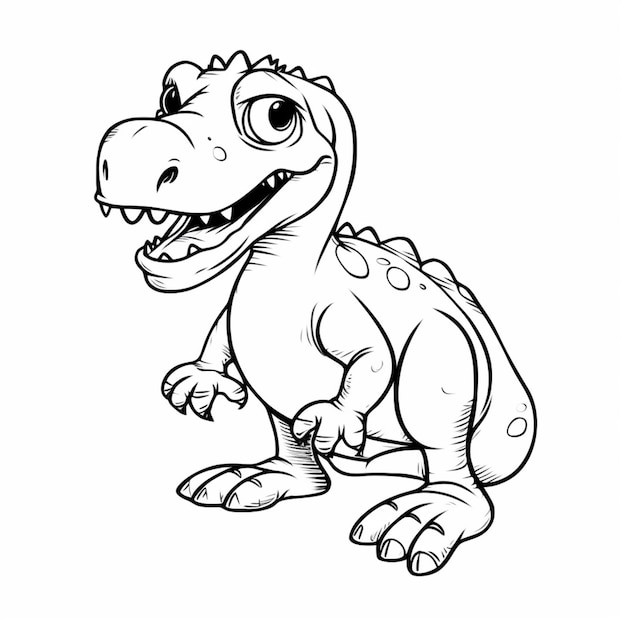 rysunkowy dinozaur z wielkim uśmiechem na twarzy generatywną ai