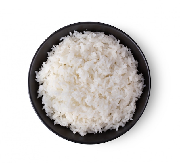 Ryż w czarnej misce