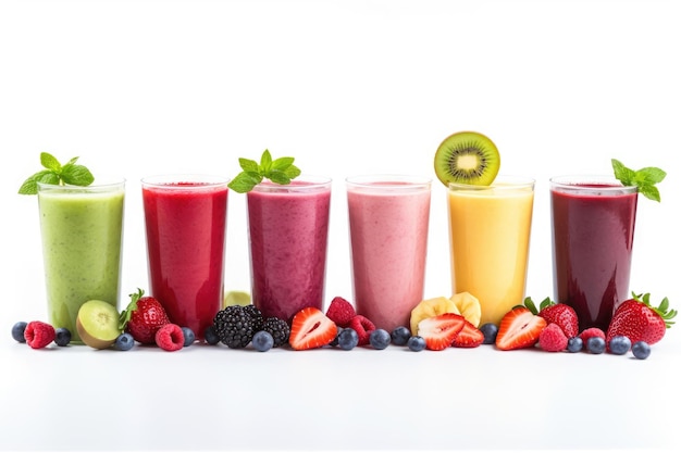 Rząd smoothies z kiwi malinowy kiwi na białej lub przezroczystej powierzchni PNG przezroczysty tło