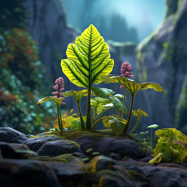 Zdjęcie rzadkie słowo opisuje tajemniczą roślinę, która rośnie tylko