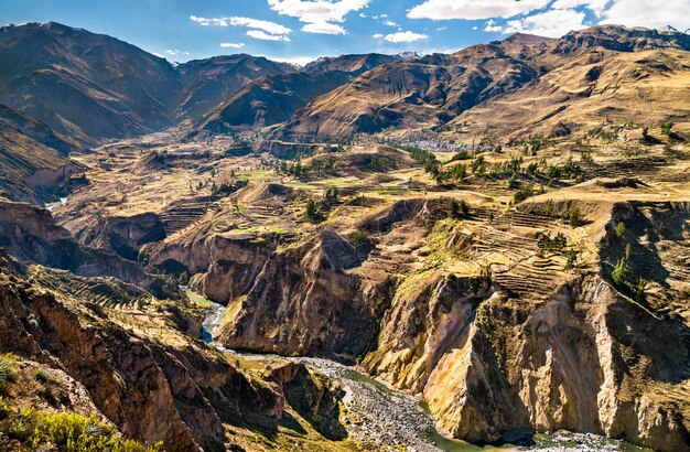 Rzeka Colca Z Kanionem W Peru