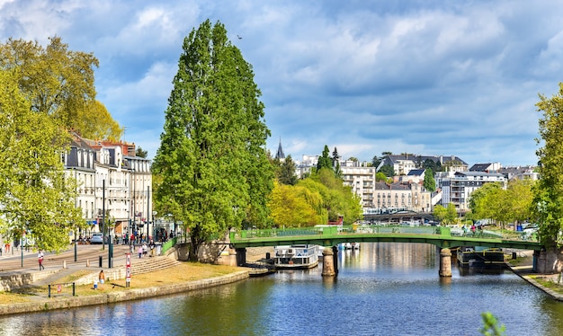 Rzeka Erdre W Nantes We Francji