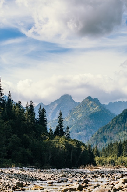 Rzeka i góry, Morskie oko, Polska, Zakopane