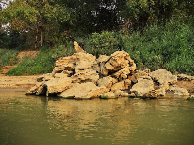 Rzeka Mekong W Laosie Luang Prabang