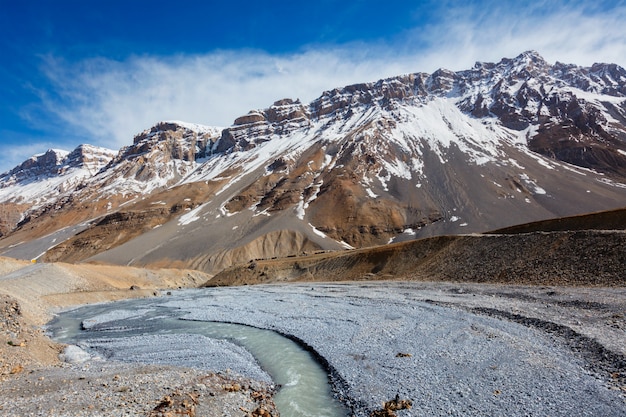 Rzeka Spiti W Dolinie Spiti W Himalajach