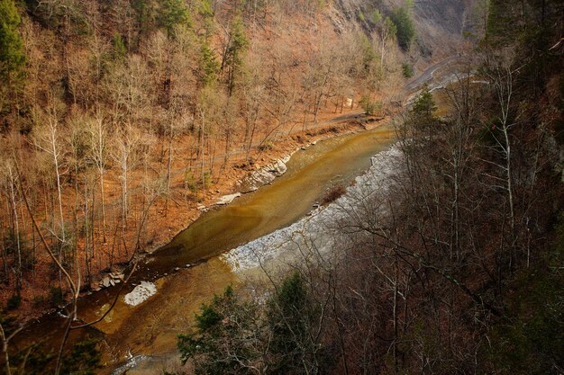 Zdjęcie rzeka taughannock w pobliżu trumansburg, nowy jork, grudzień 2015