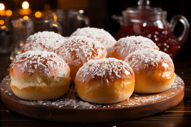 Rzemieślnicze rzemiosło ręcznie wykonane Bomboloni bombolone lub bomboloni fotografia obrazu