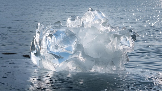 Rzeźba lodowa powoli topniejąca z biegiem czasu, zmieniająca formę i ostatecznie znikająca, ilustrująca nietrwałość