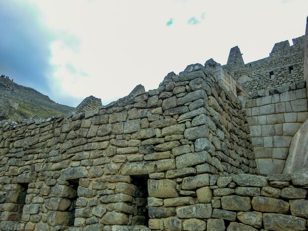 Rzeźbione Kamienne Okna W Cytadeli Machu Picchu Imperium Inków W Cusco Peru