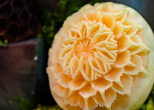 Rzeźby owoców i warzyw Wyświetlaj tajskie dekoracje rzeźbiarskie owoców