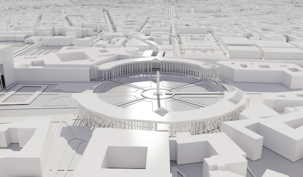Rzym Włochy mapa miasta widok z lotu ptaka minimalistyczny design Renderowanie 3D