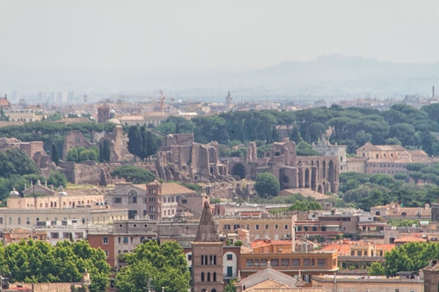 Rzym Włochy Widok na miasto z lotu ptaka