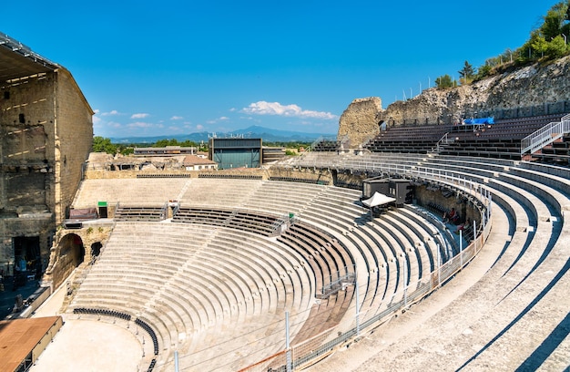 Zdjęcie rzymski teatr w orange, dziedzictwo światowe unesco w prowansji we francji