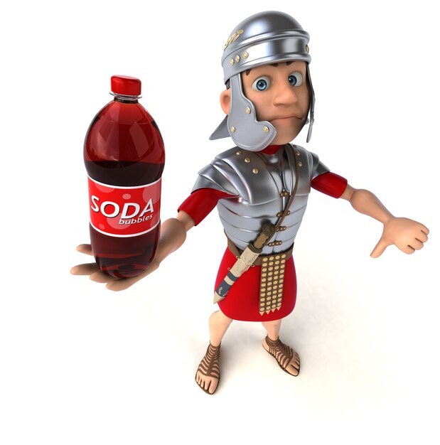 Rzymski żołnierz Trzymający Butelkę Sody
