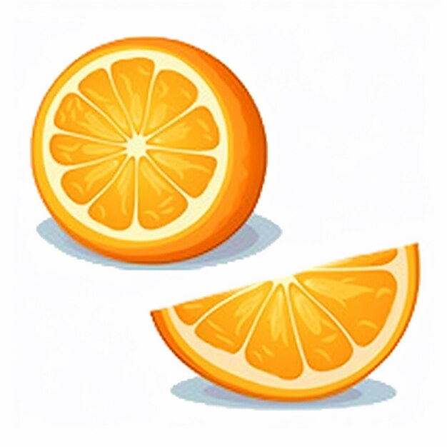 Są dwie połowy pomarańczy na białym tle.