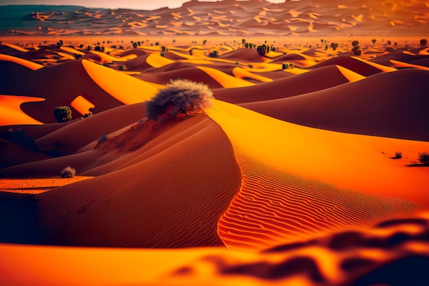 Sahara Piękne wydmy Generacyjna sztuczna inteligencja