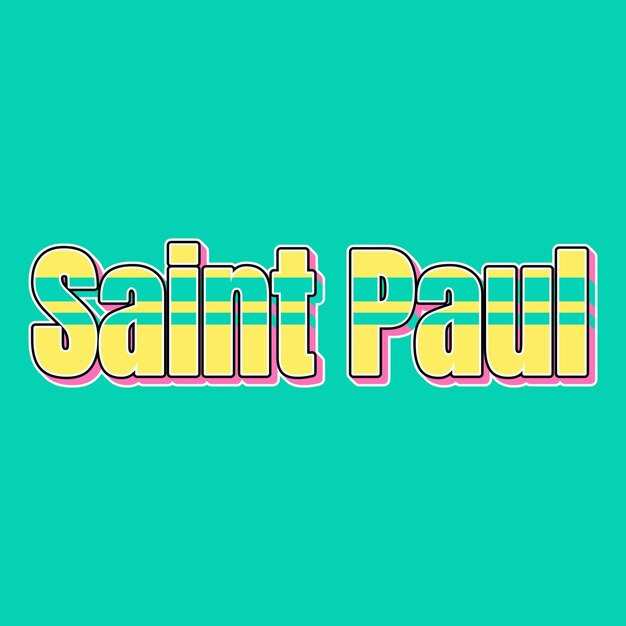 Zdjęcie saintpaul typography vintage 90s 3d design żółty różowy tekst tło zdjęcie jpg