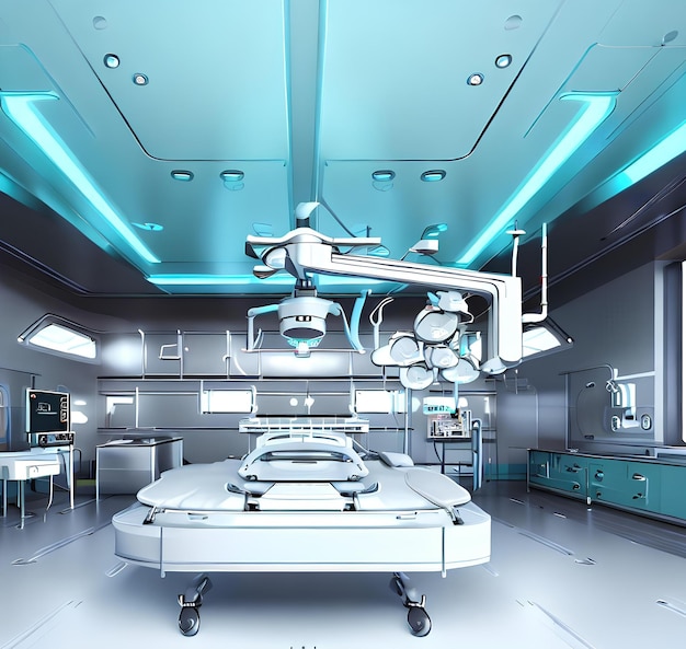 Sala de operaciones medica futurista