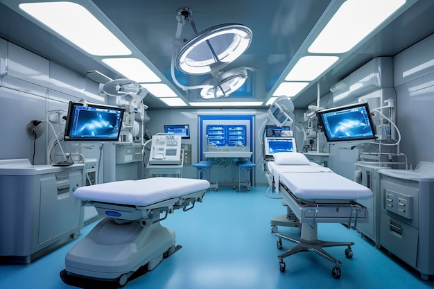 Zdjęcie sala operacyjna z najnowocześniejszym i najbardziej rozwiniętym sprzętem medycznym