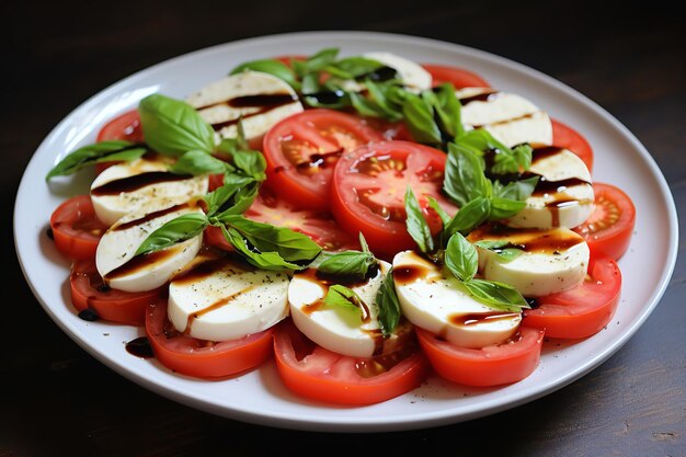 Sałatka Caprese z pomidorów i mozzarelli Włoski przepis Włoskie jedzenie i kuchnia