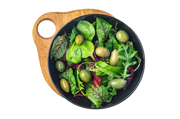 sałatka oliwka owoce świeże zielone oliwki zdrowy posiłek jedzenie dieta przekąska na stole miejsce na kopię