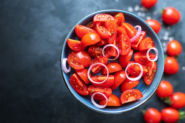 Sałatka Pomidorowa Przekąska Warzywna Trend Posiłek Kopiuj Przestrzeń