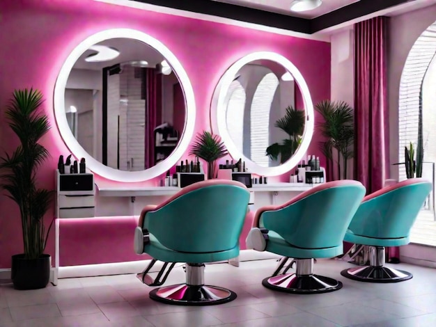 Zdjęcie salon piękności w stylu retro