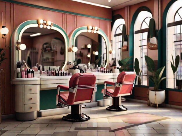 Salon piękności w stylu retro