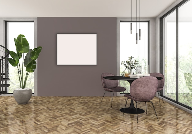 Salon z poziomą ramą