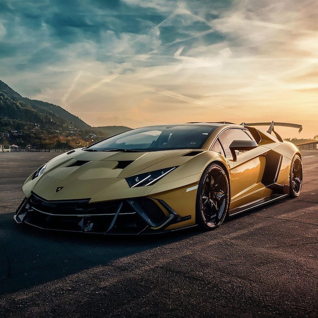 Samochód Lamborghini w pięknym miejscu