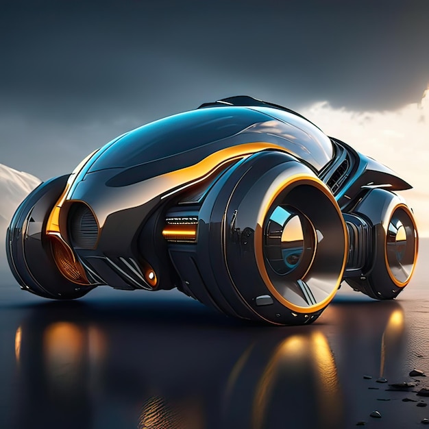 Zdjęcie samochód z super futurystyczną koncepcją projektowania generatywna sztuczna inteligencja