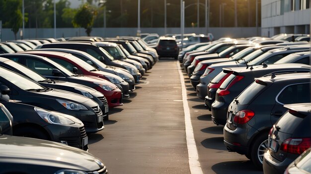 Samochód zaparkowany na parkingu zewnętrznym Samochód używany na sprzedaż i wynajem